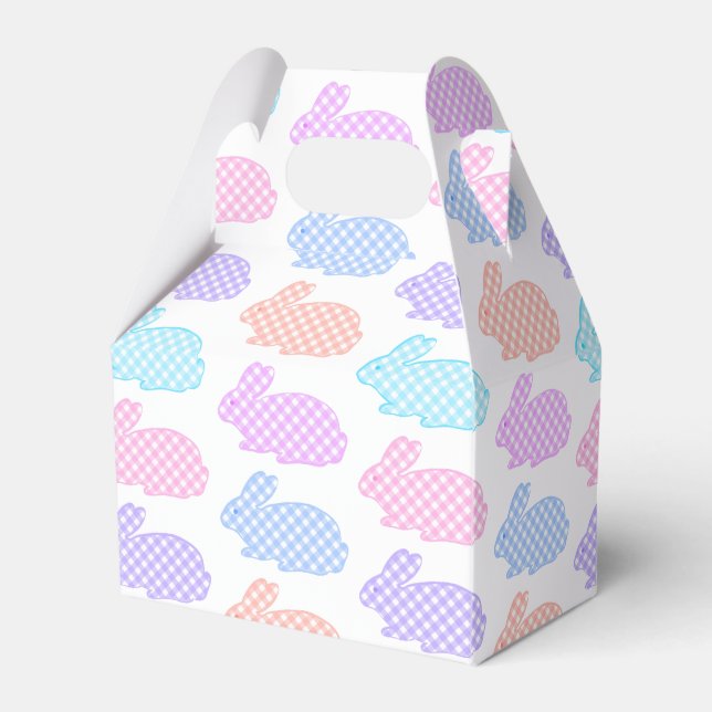 Caixinha De Lembrancinhas Gingham Easter Bunny Pattern (Frente)