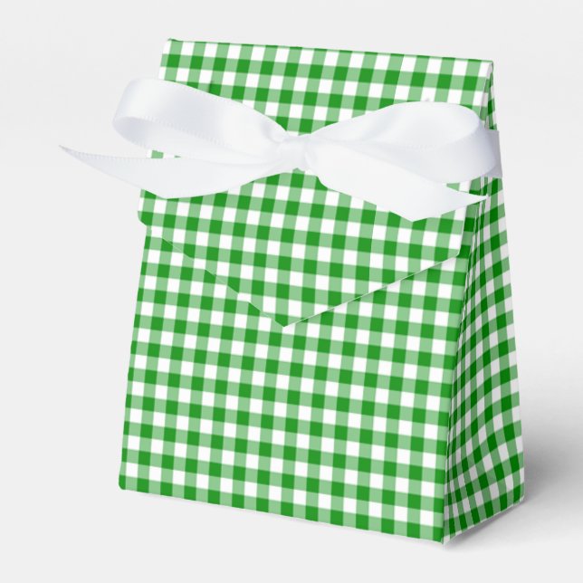 Caixinha De Lembrancinhas Gingham-Green Favor Box, Tent (Frente)