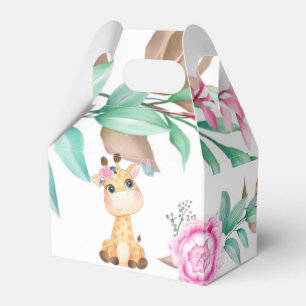 Caixinha De Lembrancinhas Girafa Bonita com Chá de fraldas Rosa de Peony Gir