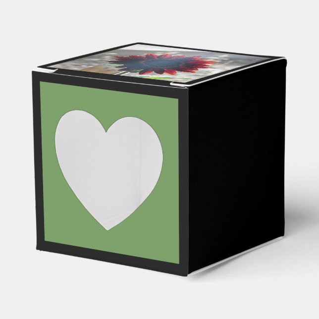 Caixinha De Lembrancinhas Girassol vermelho escuro (Frente)