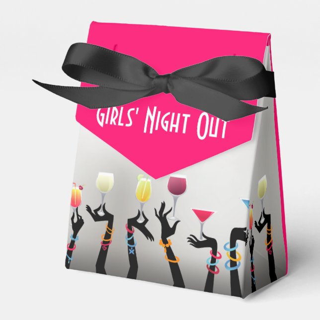 Caixinha De Lembrancinhas Girls Night Out Cocktail Party (Frente)