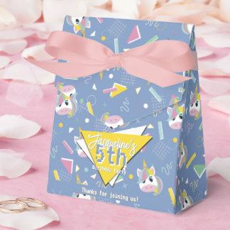 Caixinha De Lembrancinhas Girls Retro Purple Unicorn Aniversário