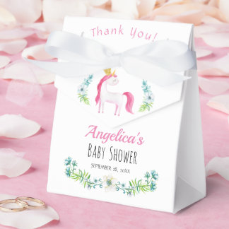 Caixinha De Lembrancinhas Girly Floral Watercolor, Chá de fraldas de Unicórn