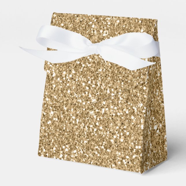 Caixinha De Lembrancinhas Girly Glam Dourada Glitzy Glitter (Frente)