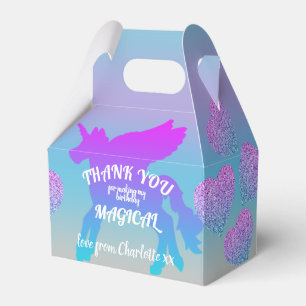 Caixinha De Lembrancinhas Girly Magical Unicorn Ombre Glitter Birthday