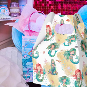 Caixinha De Lembrancinhas Girly Mermaid Pattern