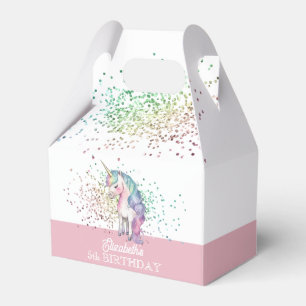 Caixinha De Lembrancinhas Girly Rainbow Glitter Magical Unicorn Aniversário