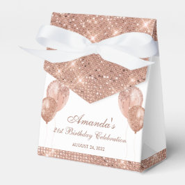 Caixinha De Lembrancinhas Glam Branco e Dourado Rosa Personalizável