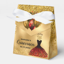 Caixinha De Lembrancinhas Glam Burgundy Vestir Glitter Dourado Quinceañera