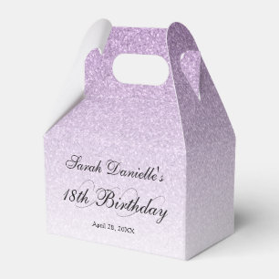 Caixinha De Lembrancinhas Glamour Glitter Roxo Claro Personalizado