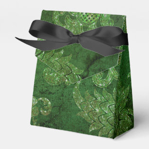 Caixinha De Lembrancinhas Glimmering Emerald Green Vintage Damask