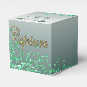 Caixinha De Lembrancinhas Glitter Capricorn & Green Glitter Birthday