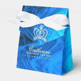 Caixinha De Lembrancinhas Glittering Crown Azul Aqua
