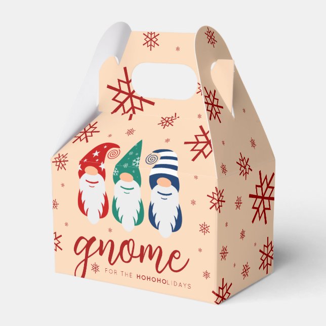Caixinha De Lembrancinhas Gnomo de Natal do Holidays Snowflakes (Frente)
