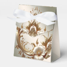 Gold Floral Favor Box