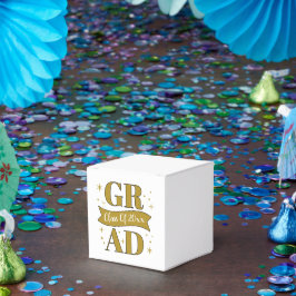 Caixinha De Lembrancinhas Gold & White Graduation Party