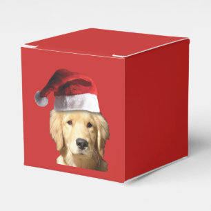 Caixinha De Lembrancinhas Golden retriever Papai Noel