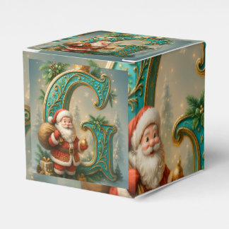 Caixinha De Lembrancinhas Goldenes Initial G mit Weihnachtsmann und Krone
