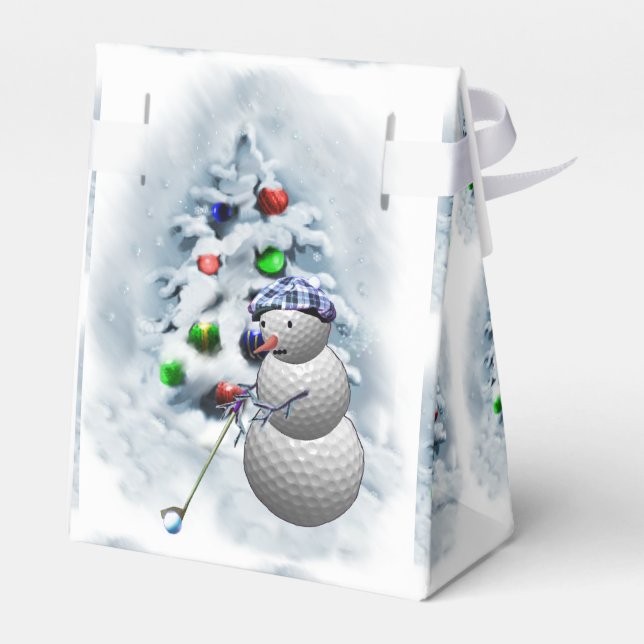 Caixinha De Lembrancinhas Golf Ball Snowman Natal (Verso)