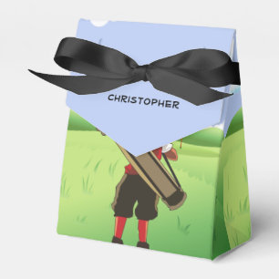 Caixinha De Lembrancinhas Golfista Personalizado Divertido no campo de golfe