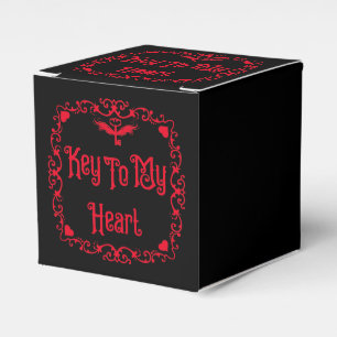 Caixinha De Lembrancinhas Goth Valentine Chave Para o Meu Coração Vermelho
