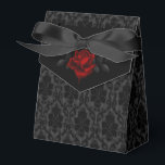 Caixinha De Lembrancinhas Gothic Black Damask Rose Wedding<br><div class="desc">The Design features grey and black damask and a red,  bloody rose.  It's perfect for couples looking for an unconventional and unique Gothic wedding.</div>