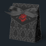 Caixinha De Lembrancinhas Gothic Black Damask Rose Wedding<br><div class="desc">The Design features grey and black damask and a red,  bloody rose.  It's perfect for couples looking for an unconventional and unique Gothic wedding.</div>