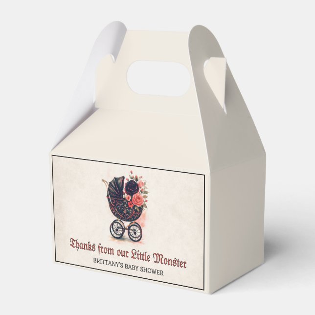 Caixinha De Lembrancinhas Gothic Stroller Halloween Baby Shower (Frente)