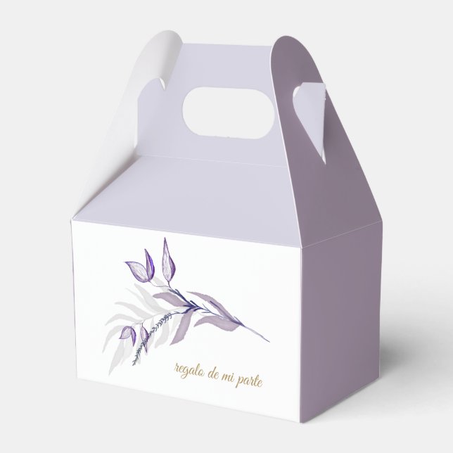 Caixinha De Lembrancinhas Gracias Follaje Púrpura Favor de fiesta (Frente)