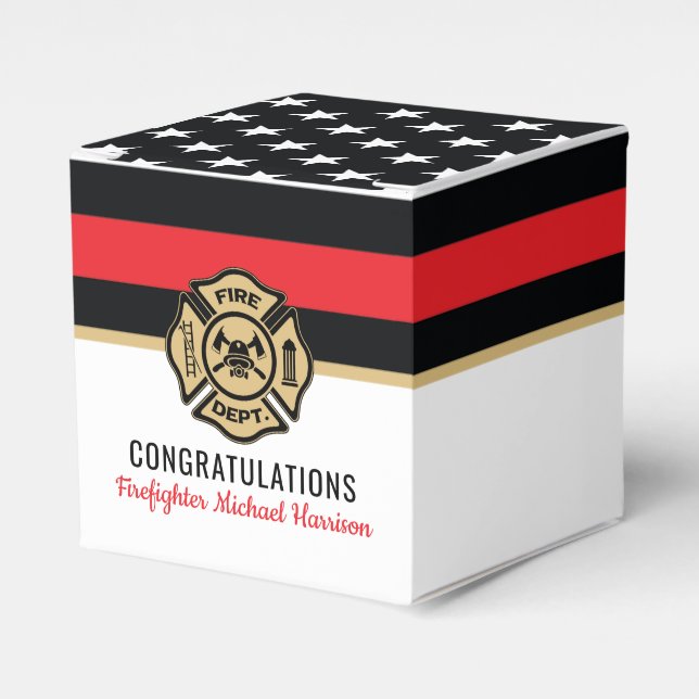 Caixinha De Lembrancinhas Graduação de Bandeiras da Academia de Bombeiros (Frente)