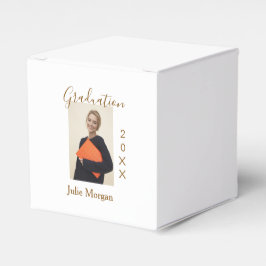 Caixinha De Lembrancinhas Graduation photo brown golden year 20XX namesimple