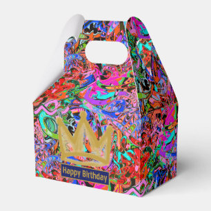 Caixinha De Lembrancinhas Grafite do estilo da rua com a coroa