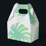 Caixinha De Lembrancinhas Grande Monstera Deixa Casamento Botânico Verde<br><div class="desc">Caixa de Favoritos para Casamento- Doces Convidados/Presentes Hawaii Pensava Arte Original Desenhada à Mão Tropical</div>