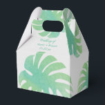 Caixinha De Lembrancinhas Grande Monstera Deixa Casamento Botânico Verde<br><div class="desc">Caixa de Favoritos para Casamento- Doces Convidados/Presentes Hawaii Pensava Arte Original Desenhada à Mão Tropical</div>