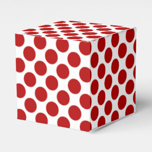 Caixinha De Lembrancinhas Grandes pontos retros - vermelho e branco
