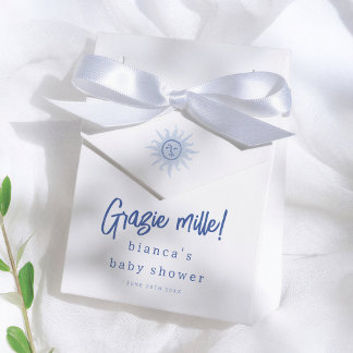 Caixinha De Lembrancinhas Grazie Mille! Italian Summer Blue Boy Baby Shower