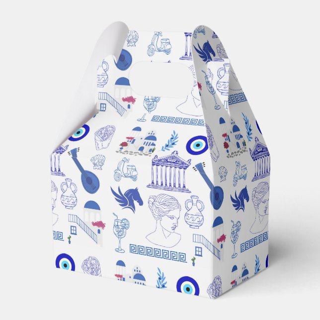 Caixinha De Lembrancinhas Greece Blue and White (Frente)