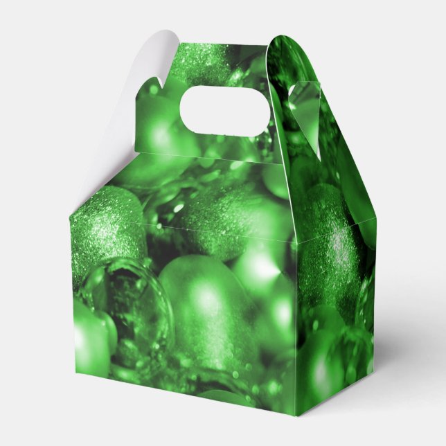 Caixinha De Lembrancinhas Green Christmas Baubles (Frente)