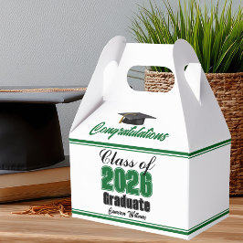 Caixinha De Lembrancinhas Green Class of 2026 Custom Graduation Party