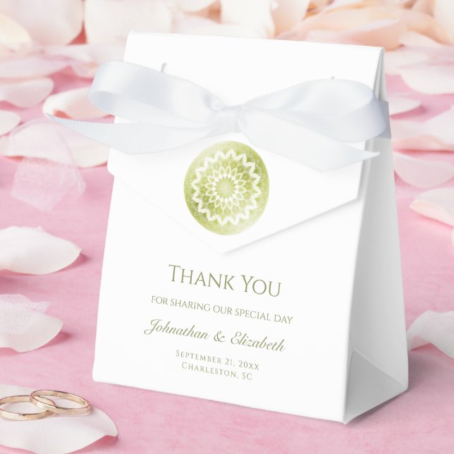 Caixinha De Lembrancinhas Green Lace Mandala Wedding (Casamento)