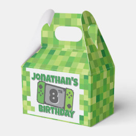 Caixinha De Lembrancinhas Green Pixel Birthday Favor Box