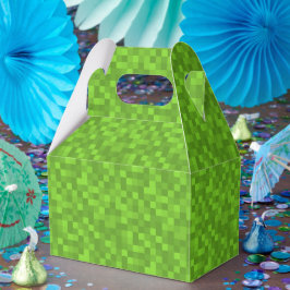 Caixinha De Lembrancinhas Green Pixel Pattern Retro 8-Bit Gaming