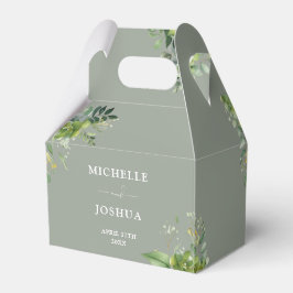 Caixinha De Lembrancinhas Greenery Floral Modern Sage Casamento Verde