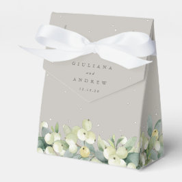 Caixinha De Lembrancinhas Greige Snowberry+Eucalipto Casamento de Inverno