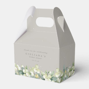 Caixinha De Lembrancinhas Greige Snowberry+Eucalyptus Chá de panela de inver