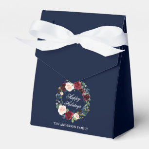 Caixinha De Lembrancinhas Grinalda Floral Aquarela Feliz Natal Arco