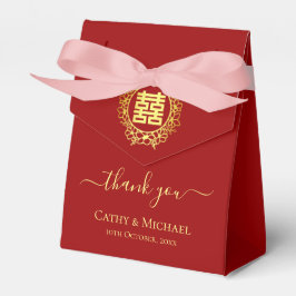 Caixinha De Lembrancinhas Grinalda floral obrigado casamento chinês vermelho