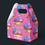 Caixinha De Lembrancinhas Groovy Disco Ball Dourada Coluna Rosa, Festa de an<br><div class="desc">Você ama a bola de discoteca dos anos 80? A bola de discoteca dos anos 70? Olhe para as nossas Caixas de Favoritos de Festa de aniversário Rosa Dourada do Groovy Disco Ball! Celebre em estilo com nossa vibrante bola de aniversário da discoteca rosa-quente caixas com uma bola colorida de...</div>