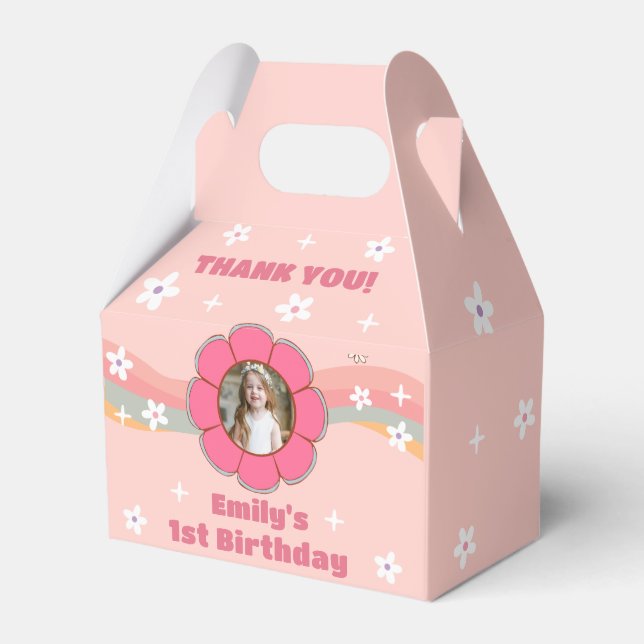 Caixinha De Lembrancinhas Groovy Rainbow Festa de aniversário Favor Box (Frente)