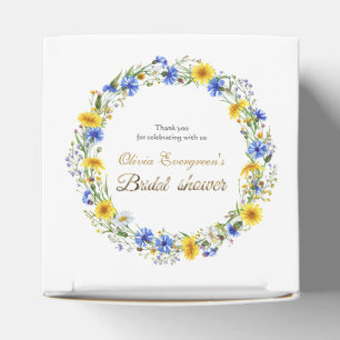 Caixinha De Lembrancinhas Guirlanda de Flores Silvestres Azul Amarelo Lavand